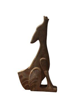 Vtg Southwest Howling Wolf / Coyote Stone Sculpture 10" Tall